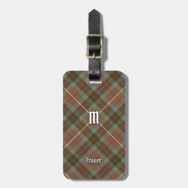 Étiquette À Bagage Balise Clan Fraser Chasse Patiné Tartan Luggage (Devant Vertical)