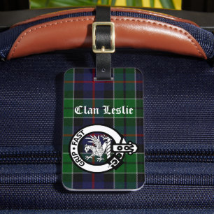Étiquette À Bagage Balise Clan Leslie Tartan & Crest Luggage