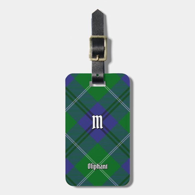 Étiquette À Bagage Balise Clan Oliphant Tartan Luggage (Devant Vertical)