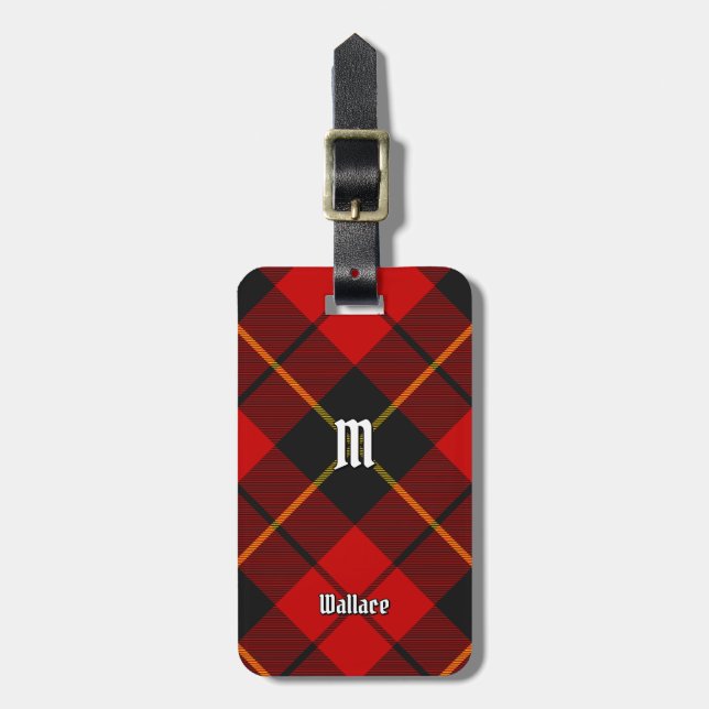 Étiquette À Bagage Balise Clan Wallace Tartan Luggan (Devant Vertical)