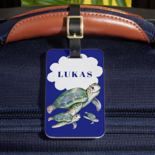 Étiquette À Bagage Balise Cute Ocean Sea Life Turtles Boys Bagage