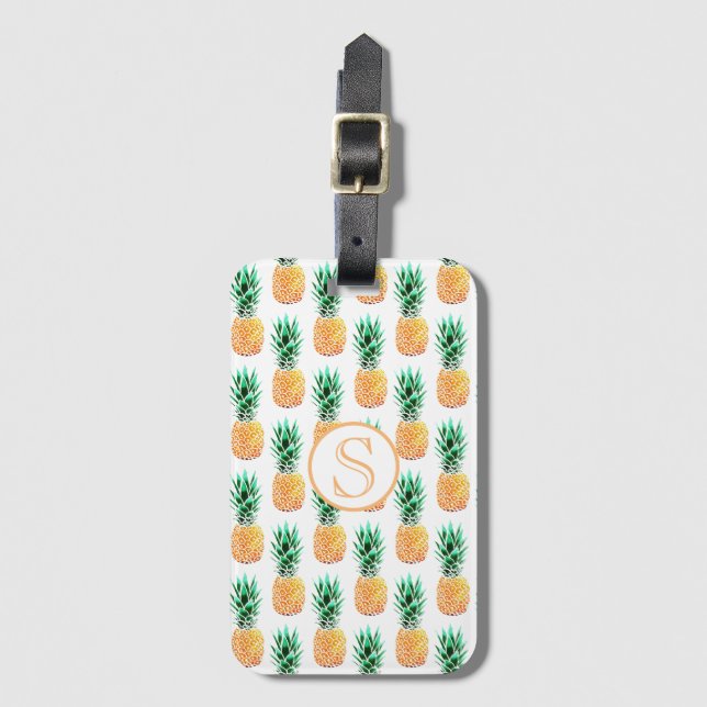Étiquette À Bagage Balise de bagage à ananas tropical (Devant Vertical)