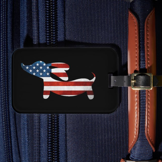 Étiquette À Bagage Balise de bagage à bagages American Wiener Dachshu (Insitu Rectoal 4)