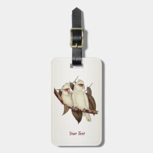 Étiquette À Bagage Balise de bagage aux oiseaux blancs