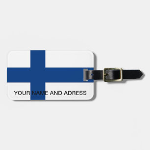 Étiquette À Bagage Balise de bagage avec drapeau de la Finlande