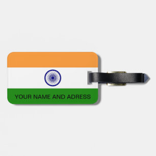 Étiquette À Bagage Balise de bagage avec drapeau de l'Inde