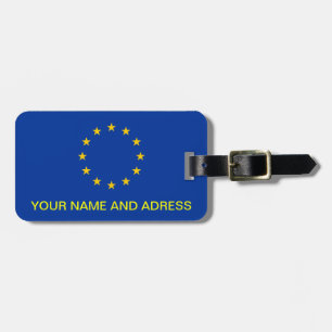 Étiquette À Bagage Balise de bagage avec drapeau de l'Union européenn