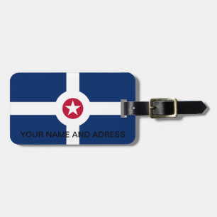 Étiquette À Bagage Balise de bagage avec Drapeau d'Indianapolis City,