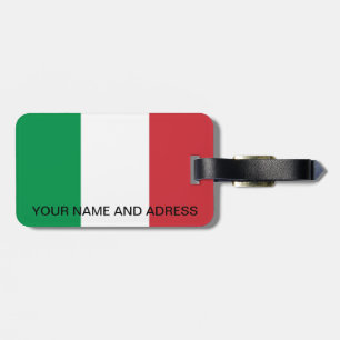Étiquette À Bagage Balise de bagage avec drapeau d'Italie