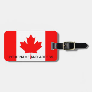 Étiquette À Bagage Balise de bagage avec drapeau du Canada