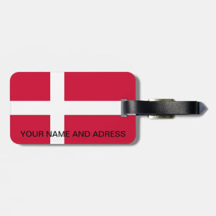 Étiquette À Bagage Balise de bagage avec drapeau du Danemark