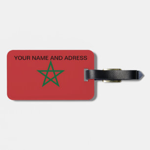 Étiquette À Bagage Balise de bagage avec drapeau du Maroc