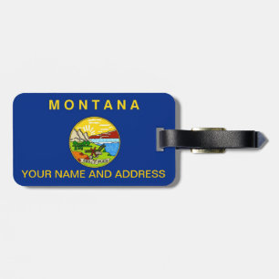 Étiquette À Bagage Balise de bagage avec Drapeau du Montana, USA