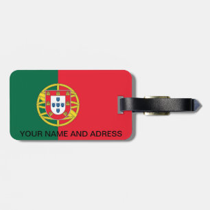 Étiquette À Bagage Balise de bagage avec drapeau du Portugal
