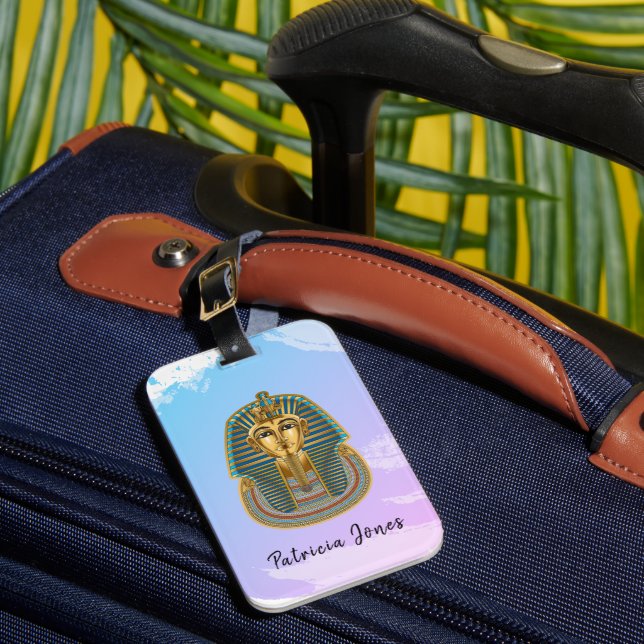 Étiquette À Bagage Balise de bagage avec illustration d'un masque Tut (Insitu Rectoal 1)