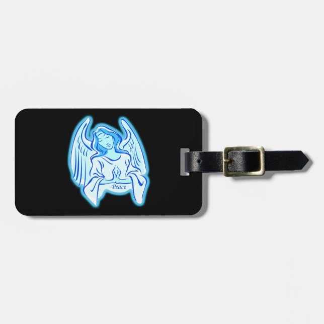 Étiquette À Bagage Balise de bagage Blue Peace Angel personnalisée (Devant horizontal)