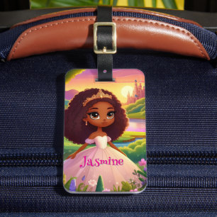 Étiquette À Bagage Balise de bagage Brown fille magique princesse