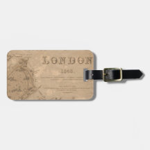 Balise de bagage Carte vintage Londres