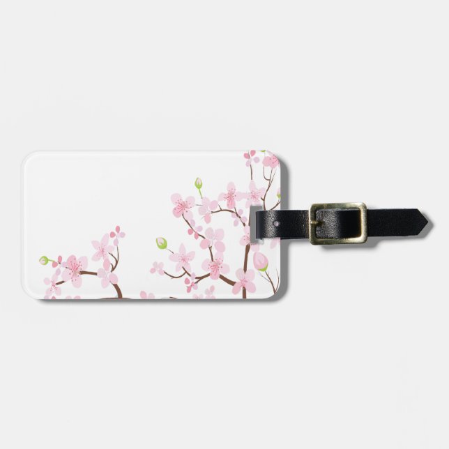 Étiquette À Bagage Balise de bagage Cherry Blossom avec bracelet en c (Devant horizontal)