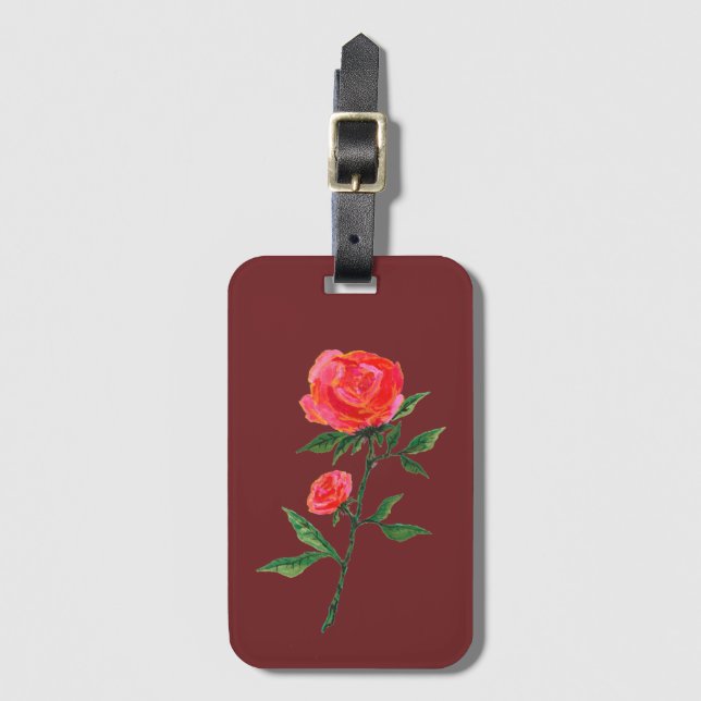 Étiquette À Bagage Balise de bagage couleur rouge rose (Devant Vertical)