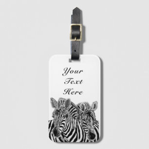 Étiquette À Bagage Balise de bagage Couple Zebras avec nom personnali