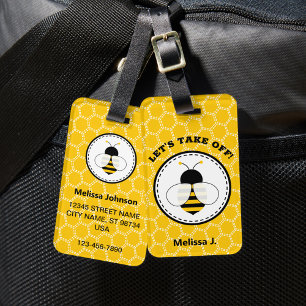 Étiquette À Bagage Balise de bagage d'abeille personnalisée