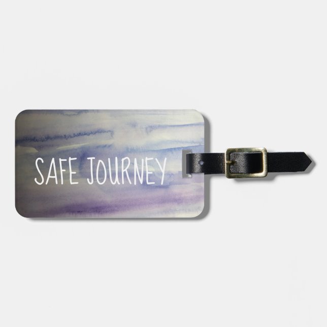 Étiquette À Bagage Balise de bagage d'aquarelle pour le voyage en séc (Devant horizontal)