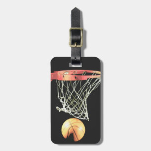 Étiquette À Bagage Balise de bagage de basketball de style bande dess