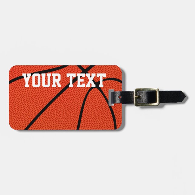 Étiquette À Bagage Balise de bagage de basketball personnalisée (Devant horizontal)
