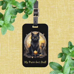 Étiquette À Bagage Balise de bagage de chat noir de cuisine