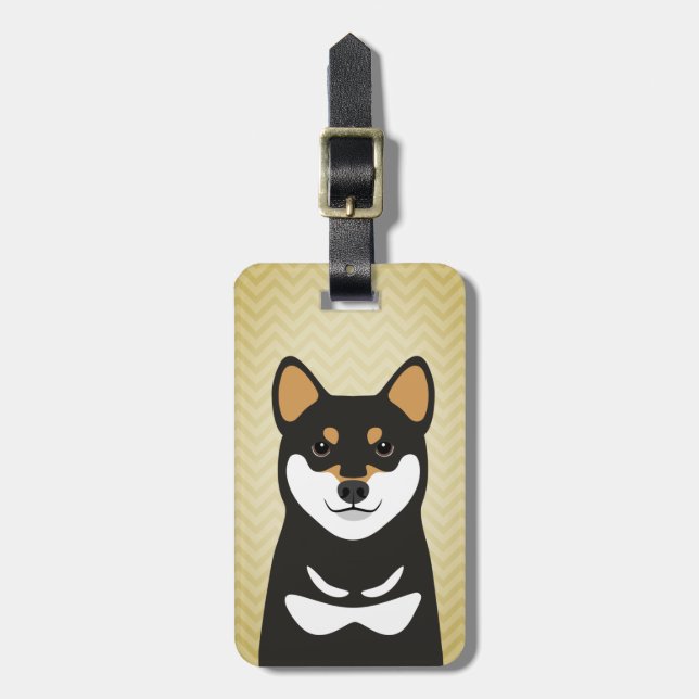 Étiquette À Bagage Balise de bagage de chien Shiba Inu (Devant Vertical)