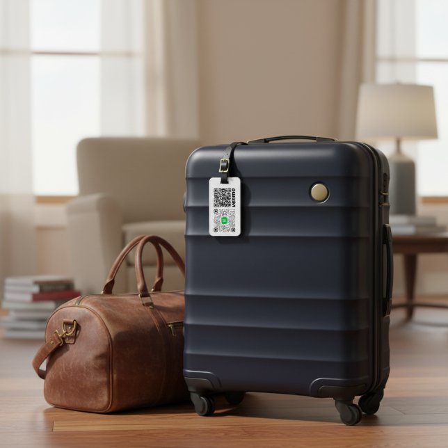 Étiquette À Bagage Balise de bagage de code QR personnalisée (Custom QR Code Luggage Tag)