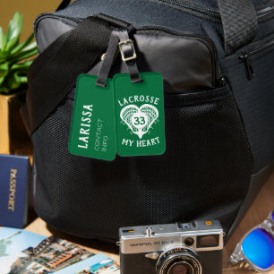 Étiquette À Bagage Balise de bagage de crosse verte Mon coeur