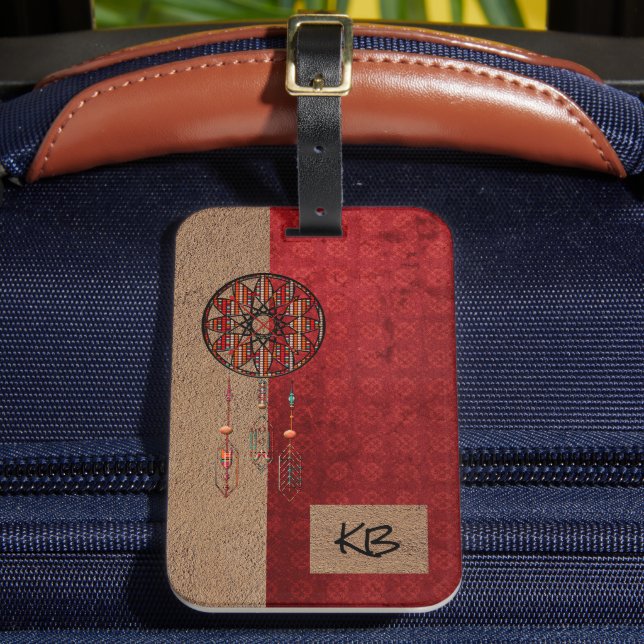Étiquette À Bagage Balise de bagage de Dreamcatcher monogrammé (Insitu Rectoal 2)