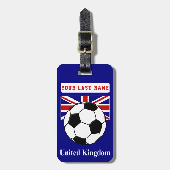 Étiquette À Bagage Balise de bagage de football britannique (ajoutez  (Devant Vertical)