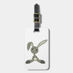 Étiquette À Bagage Balise de bagage de lapin de caricature curieuse