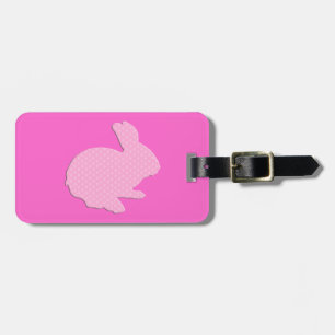 Étiquette À Bagage Balise de bagage de lapin de Pâques rose Pointe Si