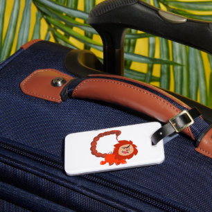 Étiquette À Bagage Balise de bagage de manticore joli dessin souriant