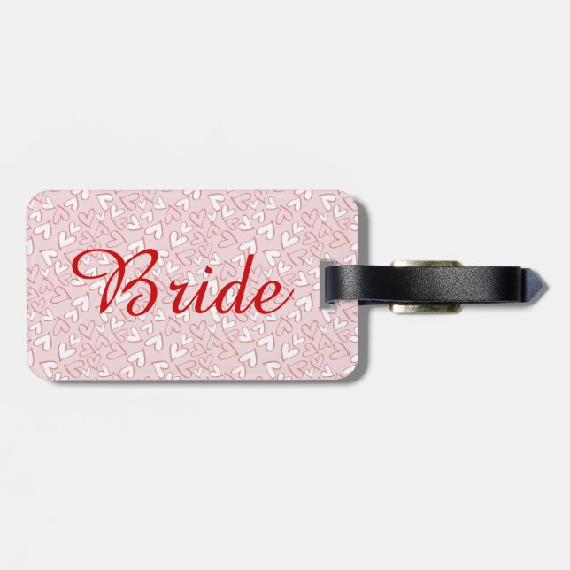 Étiquette À Bagage Balise de bagage de mariée personnalisée avec les  (Dos horizontal)