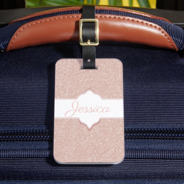Étiquette À Bagage Balise de bagage de monogramme de Parties scintill (Insitu Rectoal 2)