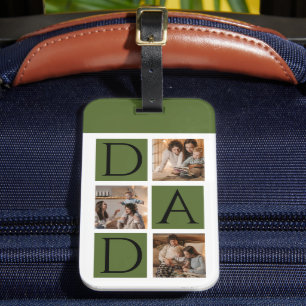 Étiquette À Bagage Balise de bagage de photo moderne "Papa"