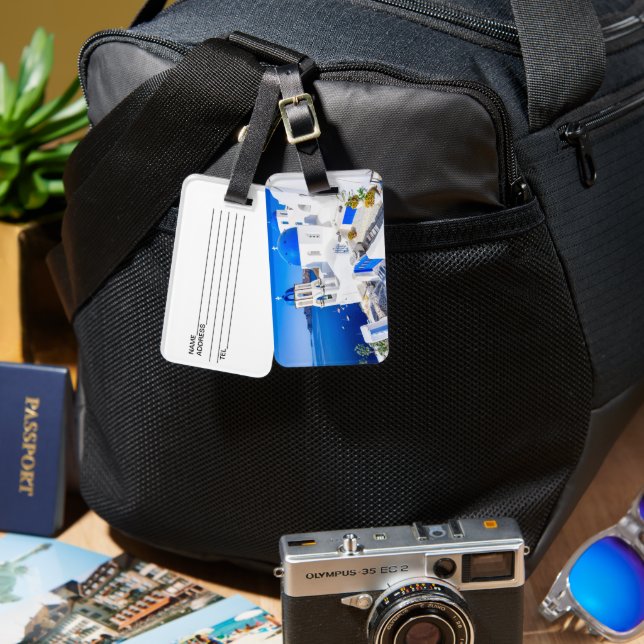 Étiquette À Bagage Balise de bagage de Scenery Oia (Recto & Verso)