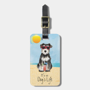 Étiquette À Bagage Balise de bagage de Schnauzer miniature d'été