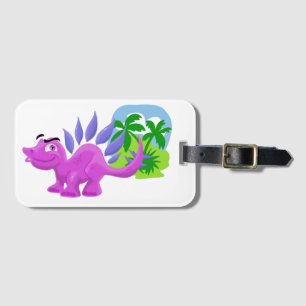 Étiquette À Bagage Balise de bagage de Stegosaurus de dessin animé