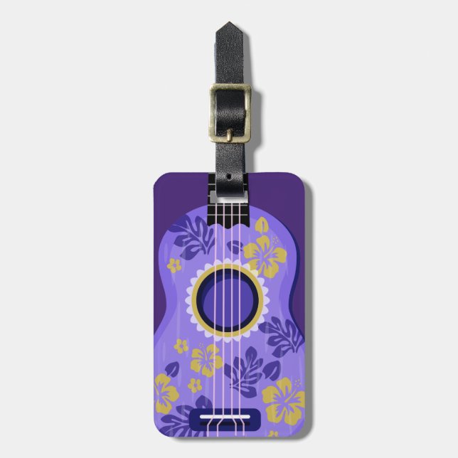 Étiquette À Bagage Balise de bagage de texte personnalisée Ukulele (Devant Vertical)