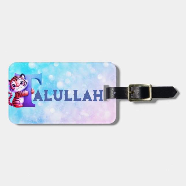 Étiquette À Bagage Balise de bagage de tigre pour filles (Devant horizontal)