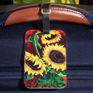 Étiquette À Bagage Balise de bagage de tournesol - Peinture