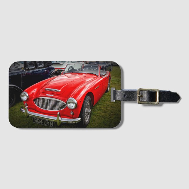 Étiquette À Bagage Balise de bagage de voiture classique Red Austin H (Devant Horizontal)