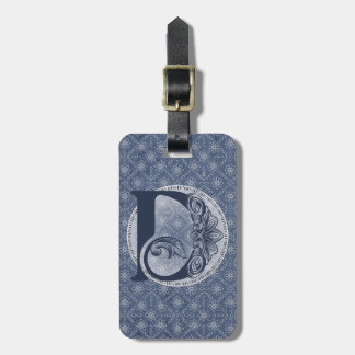 Étiquette À Bagage Balise de bagage Denim Blue Decorative Monogramme