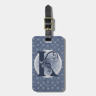 Étiquette À Bagage Balise de bagage Denim Blue Decorative Monogramme